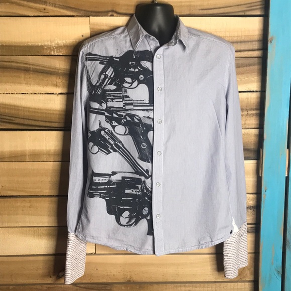Pepe Jeans Other - Pepe Jeans + Andy Warhol Gun print Size large Blue with black print